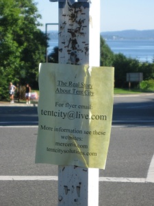 Flyer for Tent City, Mercer Island